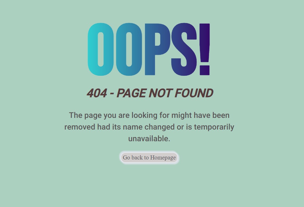 Oops Error Page